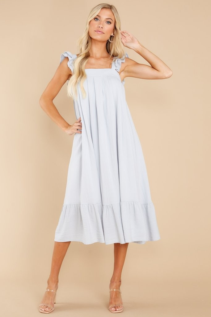 So You Hear Light Blue Midi Dress | Red Dress 