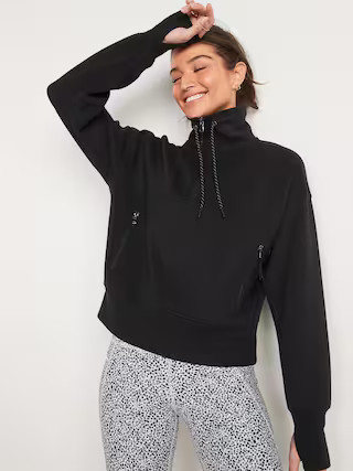 Dynamic Fleece Half-Zip Sweatshirt for Women | Old Navy (US)