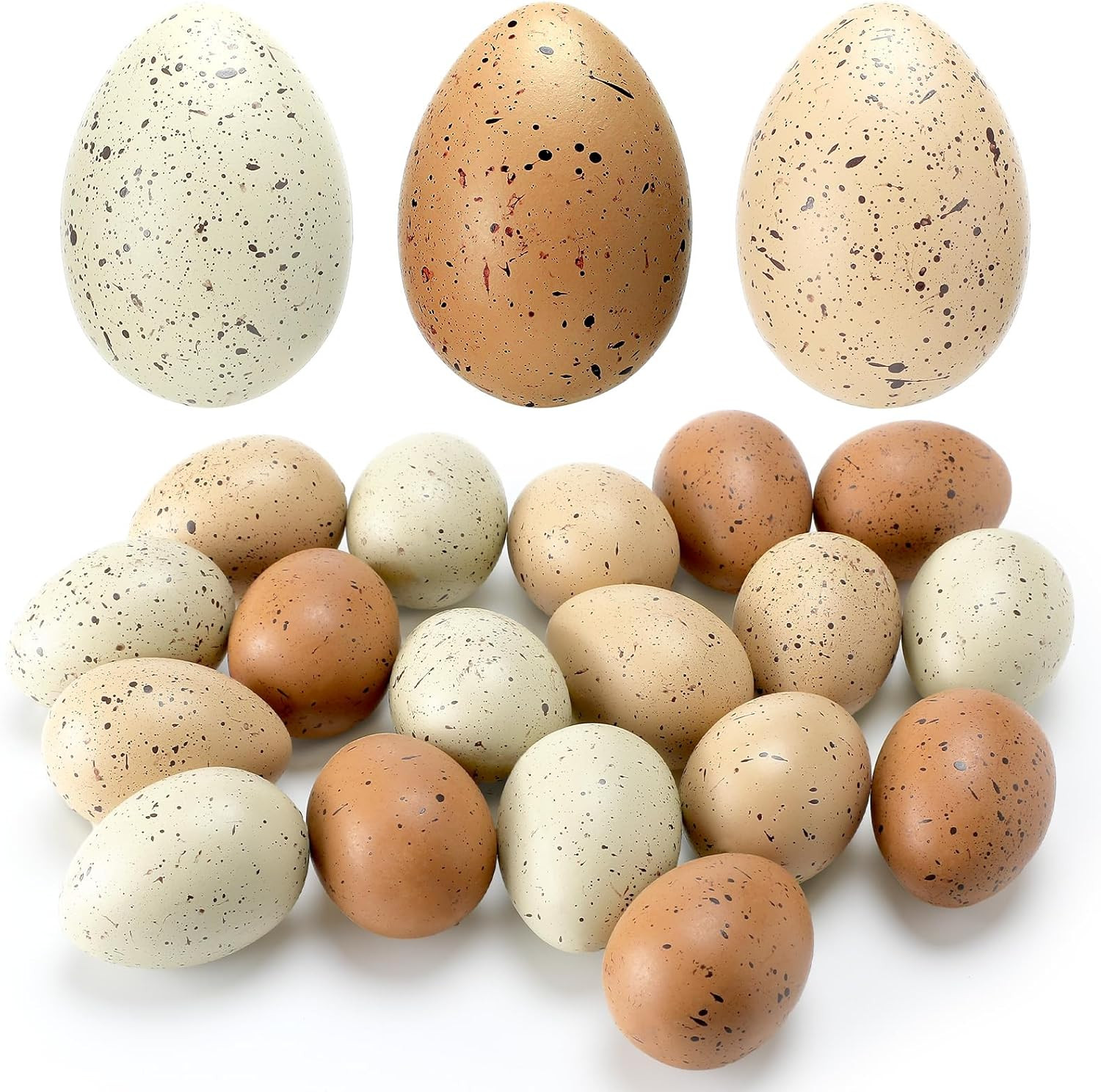 18 Pcs Easter Speckled Eggs 2.4 in Plastic Speckled Eggs Bowl and Vase Filler for DIY Spring Disp... | Amazon (US)