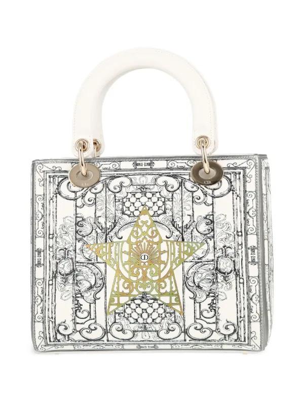 Christian Dior Pre-Owned 2020s Medium Lady Dior Handbag | White | FARFETCH | Farfetch Global