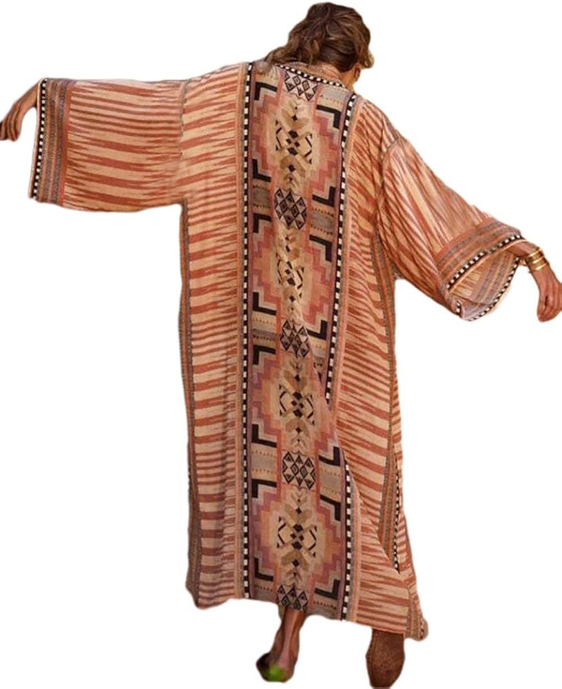 Womens Chiffon/Rayon Beach Blouses Kimono Cardigan Long Bikini Cover Up | Amazon (US)