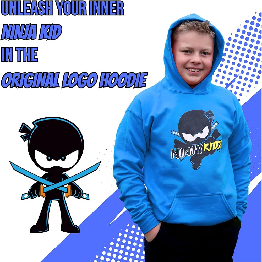 Ninja Kidz Official Original Logo Boys Pullover Hoodie, Dress your Ninja Kids in Cool Kids Clothe... | Amazon (US)