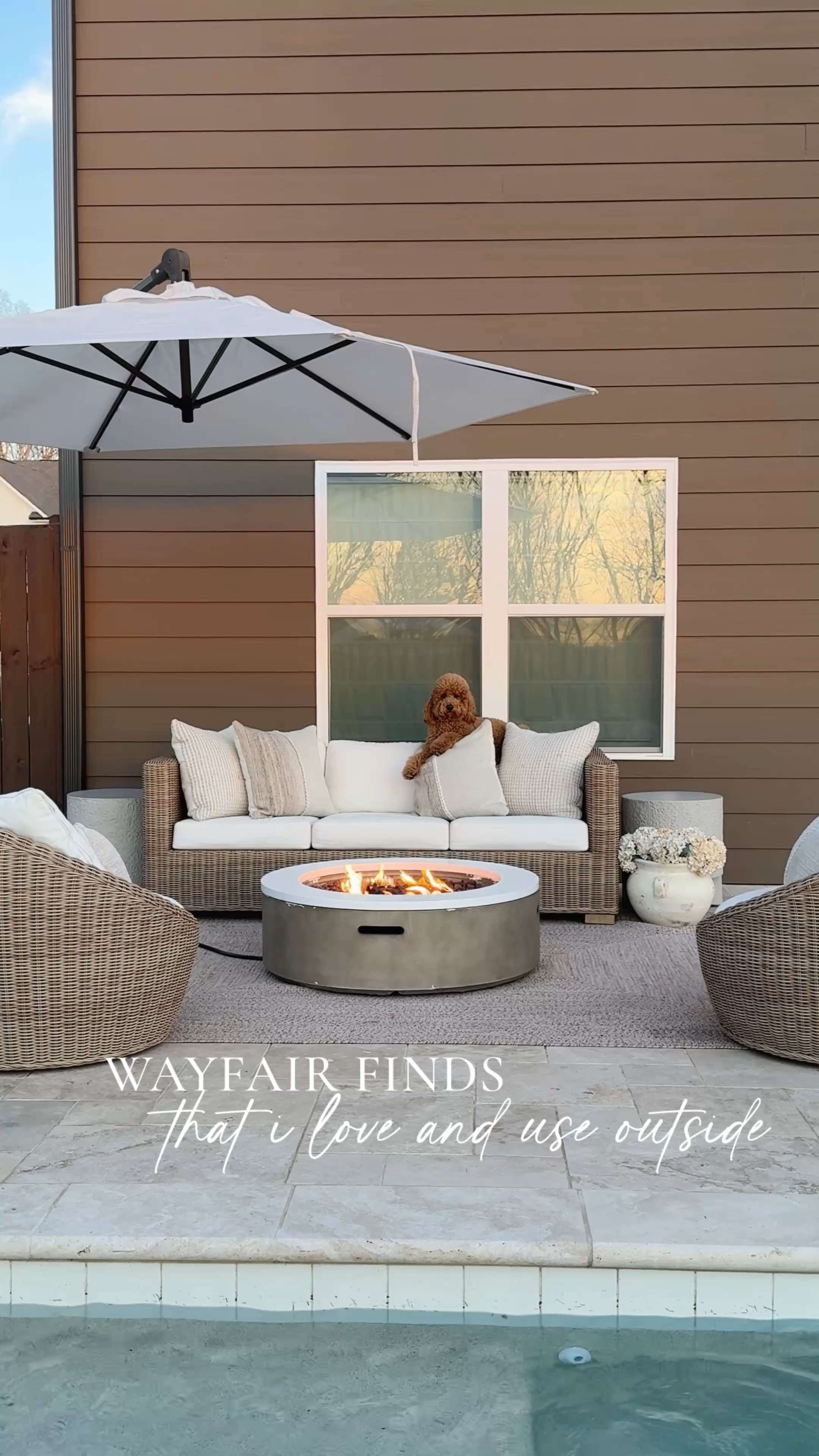  #AD Outdoor @Wayfair finds that I love and actually use in our space — including my all-time favorite gas fire pit (we did end up adding a quartz top after I forgot to cover it).

Also sharing these all weather wicker chairs that have held up incredibly well outside. They have the prettiest curved detail that gives them a more elevated look, and they’re nice and heavy so they don’t get blown around — which is a must because we basically live in a wind tunnel.


#wishyouwerehere #outdoor #wayfair #wayfairpartner @shop.LTK #liketkit 

 

#LTKSeasonal #LTKSaleAlert #LTKHome