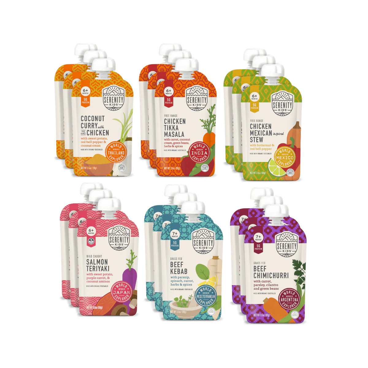 Baby Food Variety Pack | World Explorer Flavors | Serenity Kids