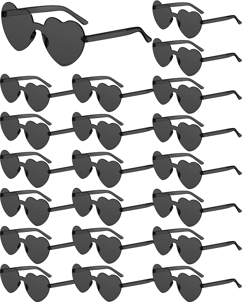 20 Pairs Heart Shaped Rimless Sunglasses Cute Candy Color Frameless Glasses Trendy Eyewear | Amazon (US)