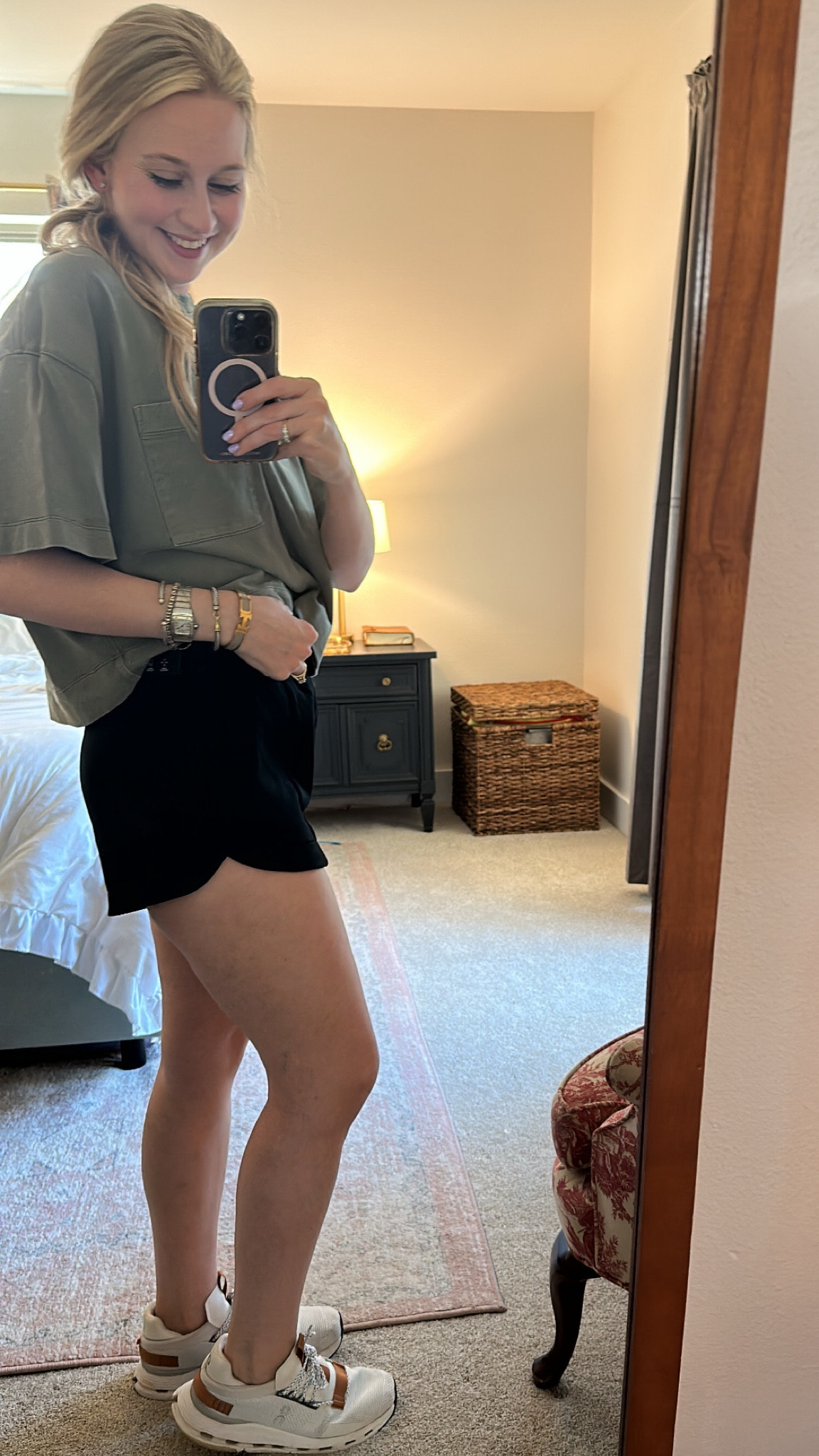All time favorite shorts. These are amazing! Abercrombie did that! I also love these on cloudnovas! The shirt is the classic crop tee but no longer sold at Athleta! 

#LTKfitness #LTKSpringSale #LTKstyletip