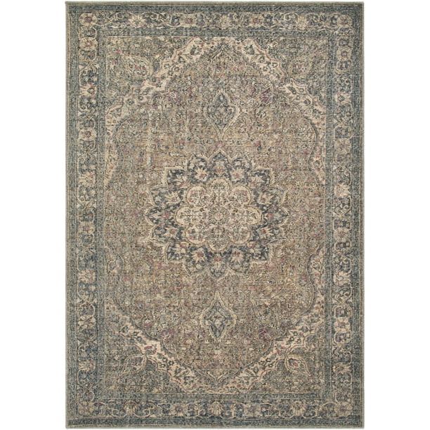 Art of Knot Cacia Brown Traditional 7' x 9' Machine Washable Area Rug | Walmart (US)