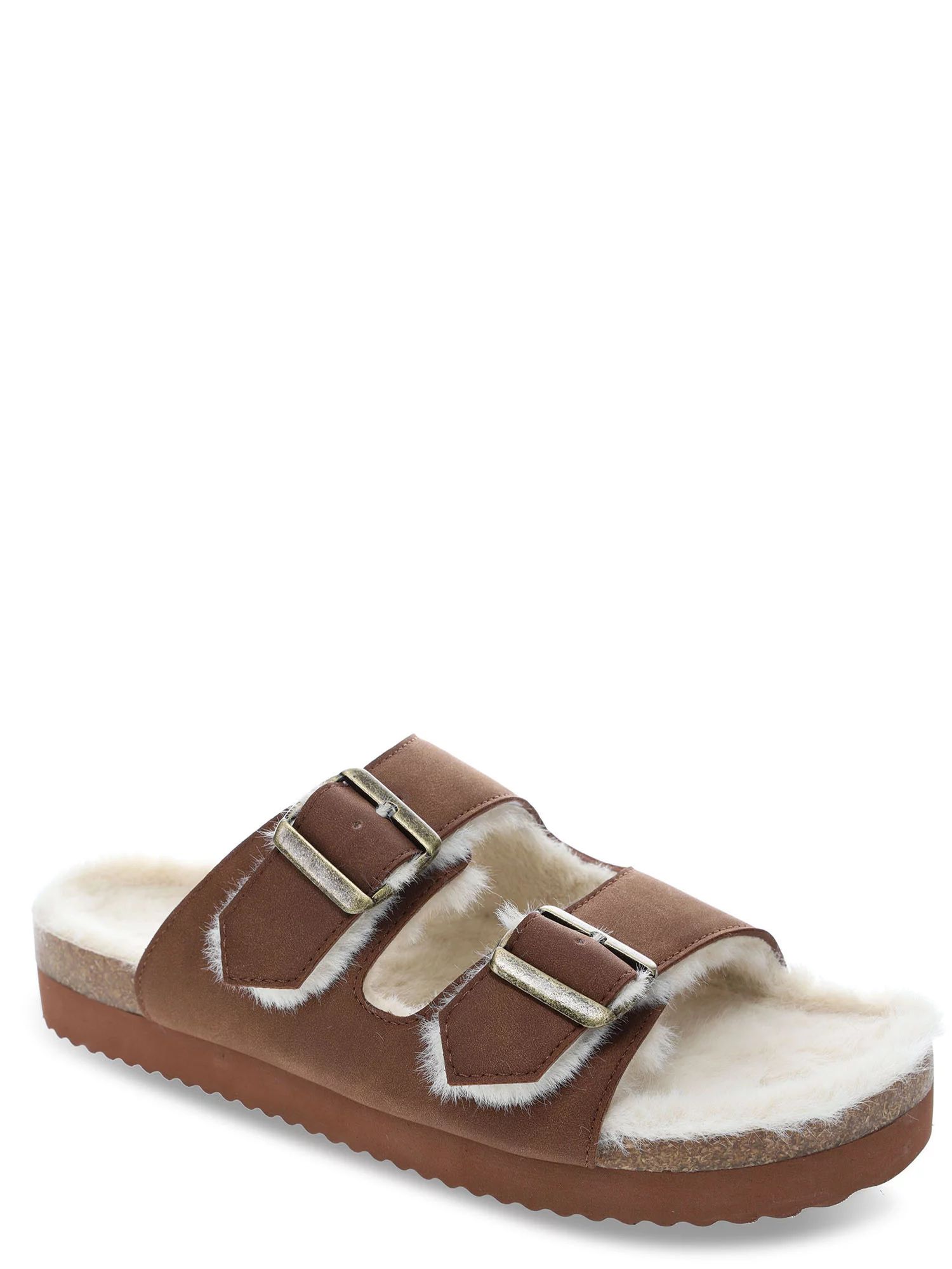 No Boundaries Women's Double Buckle Slipper - Walmart.com | Walmart (US)