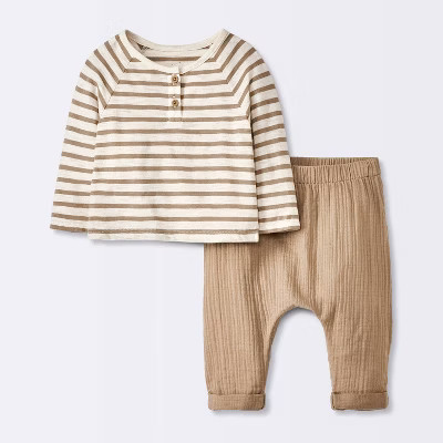 Baby Boys' Striped Jersey T-Shirt & Pants Set - Cloud Island™ | Target