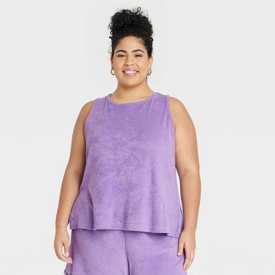 Women's Terry Tank Top - A New Day™ Purple | Target