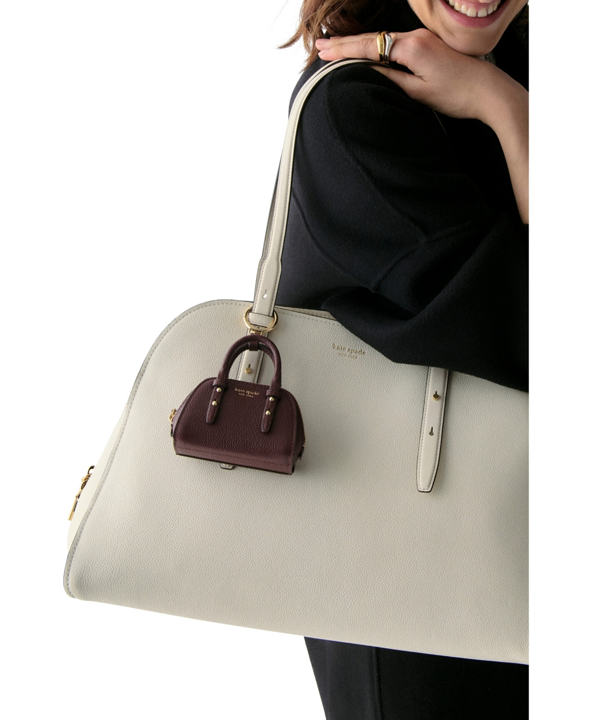 kate spade new york Pebbled Leather Nano Carryall Bag Charm - Star Anise | Macy's