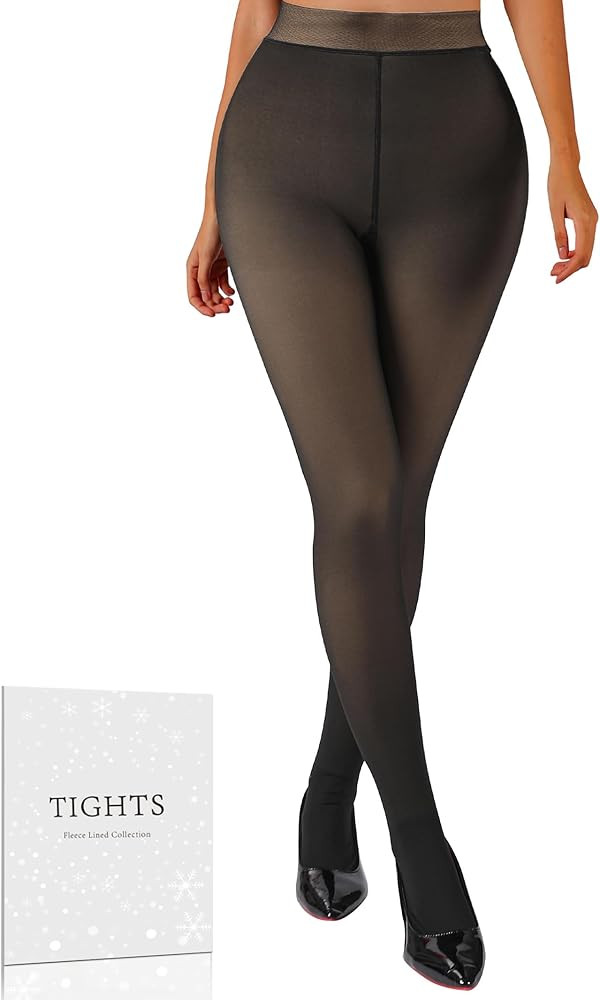Fleece Lined Tights Women, Winter Thermal Illusion Tights for Women Under Dress, medias térmicas... | Amazon (US)