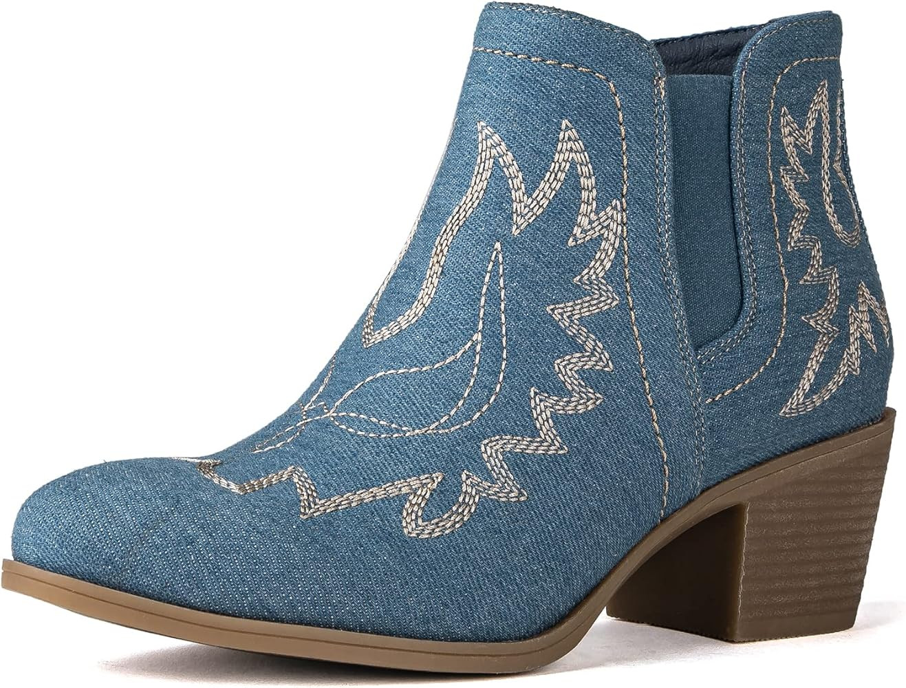 GLOBALWIN Women's Pull On Ankle Boots The Western Cowboy Cowgirl Boots | Amazon (US)
