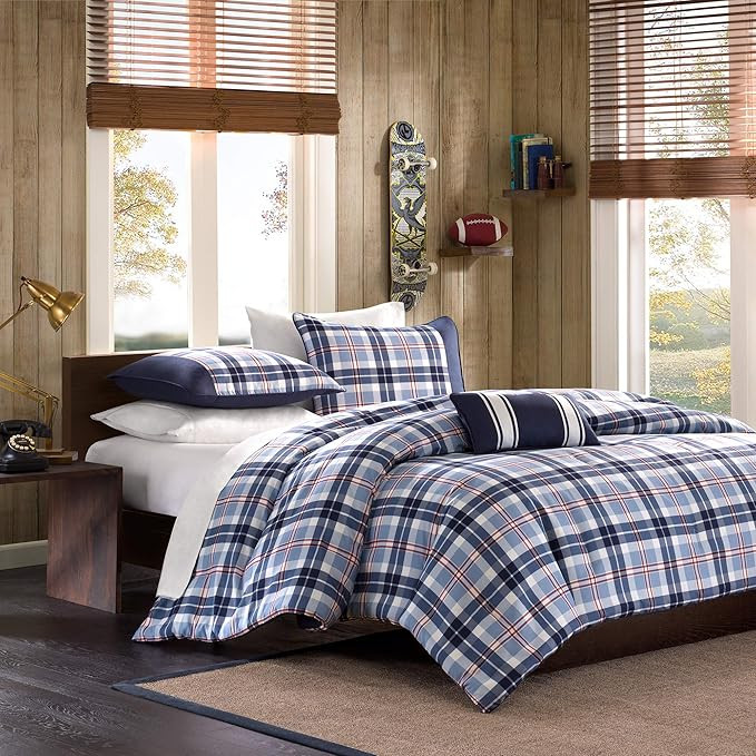 MI ZONE Cozy Comforter Set Cabin Lifestyle Plaid Design All Season Bedding Matching Shams, Decora... | Amazon (US)