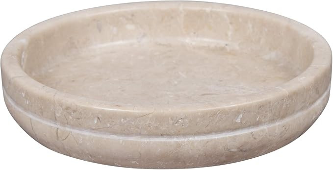 Creative Home Natural Champagne Marble Notch Collection Round Soap Dish Soap Tray Holder Bathroom... | Amazon (US)