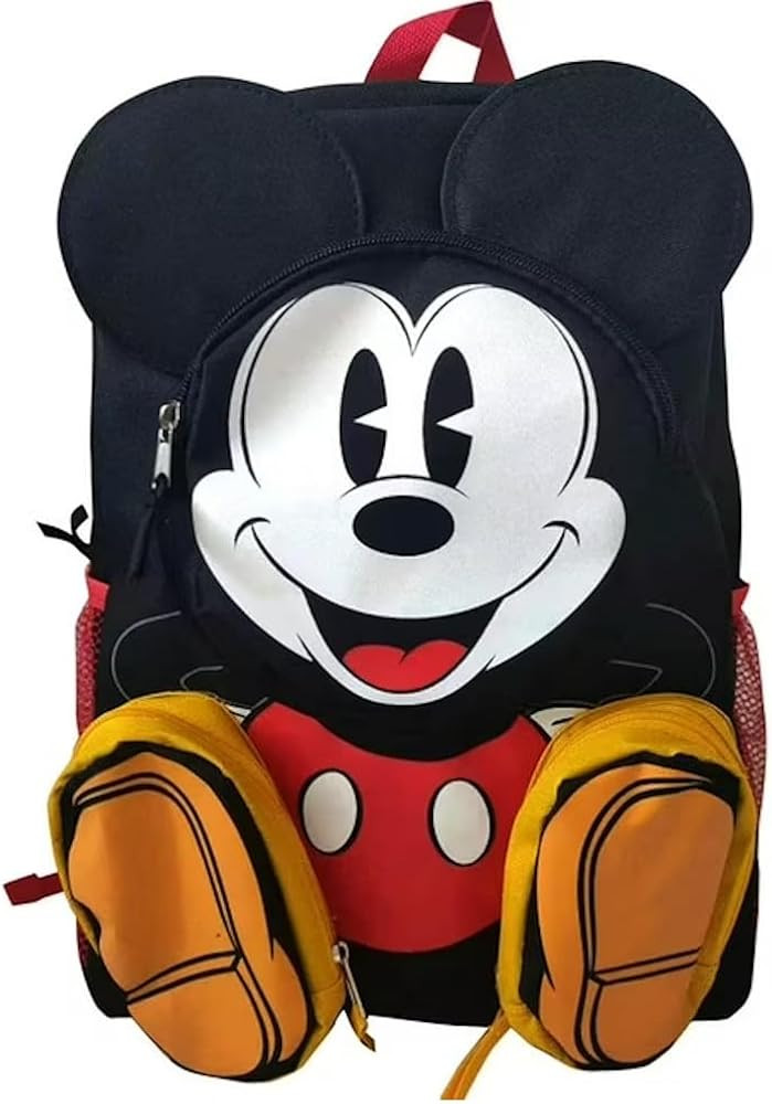 Disney Mickey Mouse Backpack Front Body 16" with 3-Zipper Pockets | Amazon (US)