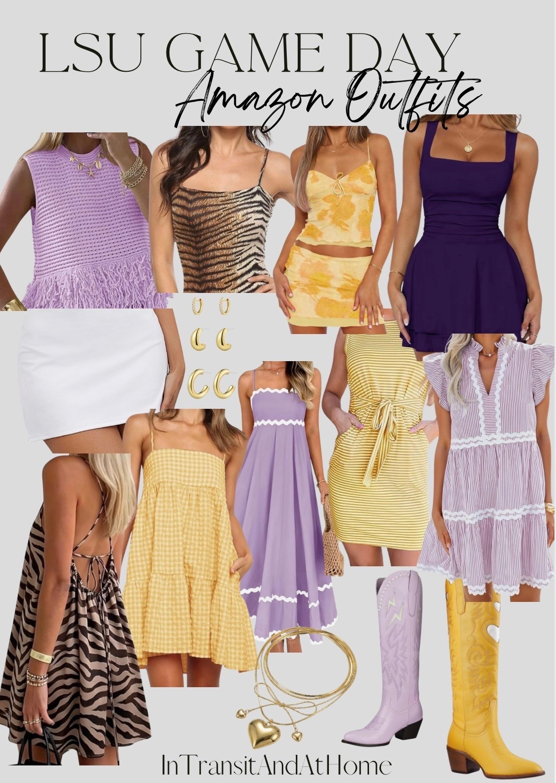 LSU Game Day Outfits 

Saodimallsu Womens Crochet Crop Tank Tops Fringe Boho Summer Sweater Vest 
Sleeveless,Crew Neck,Soft Knit,Summer Going Out Top,Resort Wear,Beach Vacation Outfits,Spring Fashion

KISSASA Cowboy Boots for Women Knee High Cowgirl Boots Pull On Lightning Embroidered Pointed Toe Western Chunky Low Heel Tall Boots

Knee High Boots for Women Heart Embroidered Western Boots Round Toe 
Cowboy Tall Boots,Wide Calf,Chunky Stacked Heel,Classic Embroidered,Block Heel,Vintage,Casual,Party,Pull-On,2026 Fall Winter

ZESICA Women's 2026 Summer Spaghetti Straps Midi Dress 
Sleeveless Sundress, Backless Long Dress, Flowy A Line Dress, Swing, Smocked Lace Dresses, High Waist, Wedding Guest Dress

Women's Summer Casual Striped Mini Dress Beach Dresses 
Flutter Short Sleeve Dress,Elegant Flutter Sleeves Vneck Dresses,Ruffle A Line Clothes,Striped Short Dress,Cocktail Party

Womens Summer Plaid A-line Sleeveless Casual Flowy Mini Sundress 
Spaghetti Strap,Gingham Y2K,Maternity,Vacation,Country Concert,Short Dresses,with Pockets

MEROKEETY Womens Summer Casual Striped Sleeveless Dress 2026 Crew Neck 
Tie Waist, Pockets, T Shirt Dress, Work Office, Short Dresses, Beach Vacation, Resort Wear, Trendy Outfits, Fashion Clothes

Danysu Stretchy Mini Skorts Low Waist Skirt with Shorts Side Slit 2026 Sports Daily Going Out Outfits

Chunky Heart Tie Necklace for Women,Wrap Choker with Heart Locket Pendant

Gold Hoop Earrings for Women Trendy, 6 Pairs 14k Gold Plated Huggie Hoops Earrings Set for Women Hypoallergenic, Lightweight Chunky Twisted Hoop Earrings for Women Trendy Jewelry Gifts.

SOLY HUX Women's Summer Halter Dress Animal Printed Backless Flowy Cami Mini Dresses

Queen.M Women's Sexy Bodysuit Leopard Cami Leotard Top Jumpsuit Romper

Two Piece Skirt Set for Women Summer Mesh Floral Mini Skirts Sexy Crop Strapless Tube Tops Going Out Outfits Vacation

Women's Square Neck Ruffle Hem Mini Dress 
Ruched Waist, A Line, Sleeveless Corset Stretchy Short Homecoming Party Dresses

#lsu #geauxtigers #tigerdress #gamedayoutfit #gameday #lsugameday #louisianastateuniversity

#LTKootd #LTKU #LTKSaleAlert