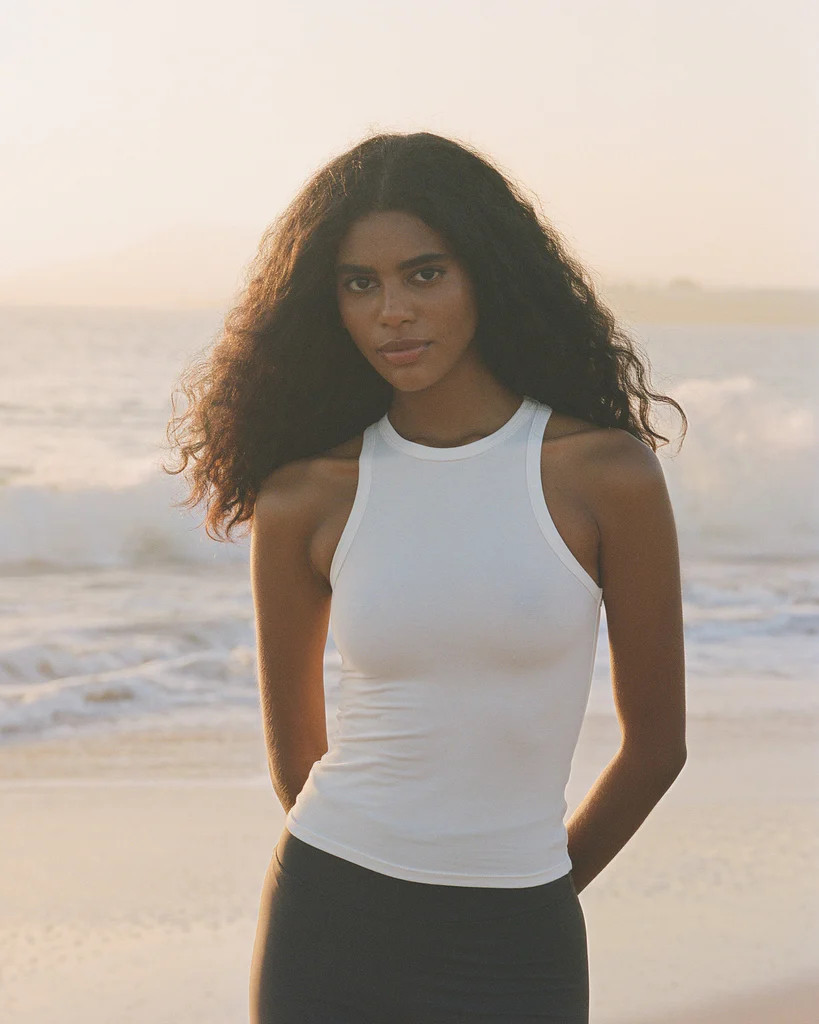 Cotton Vest Top - White | Adanola UK