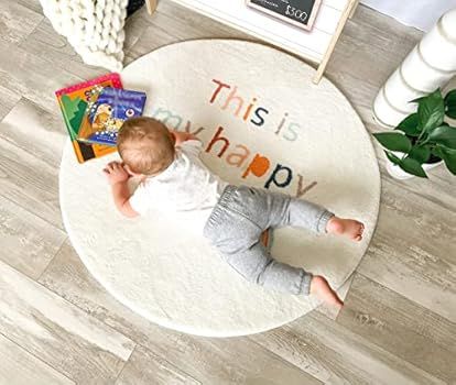 THE HAPPY HIPPO Tummy Time Playmat Nursery Rug, Safe, Stylish, and Comfortable Crawl Mat for Bedr... | Amazon (US)