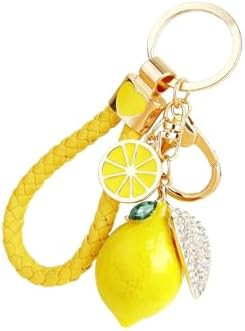Hiiooweiyi Cute Lemon Keychain Little Lemon Crystal Rhinestone Key Chain Fruit Keyring For Purse ... | Amazon (US)