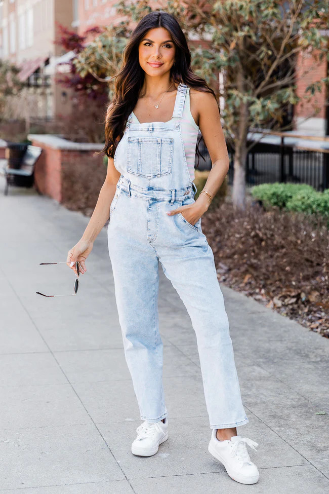 My Favorite Stretchy Overalls | Pink Lily