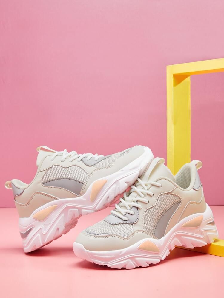 Lace Up Front Chunky Sneakers | SHEIN