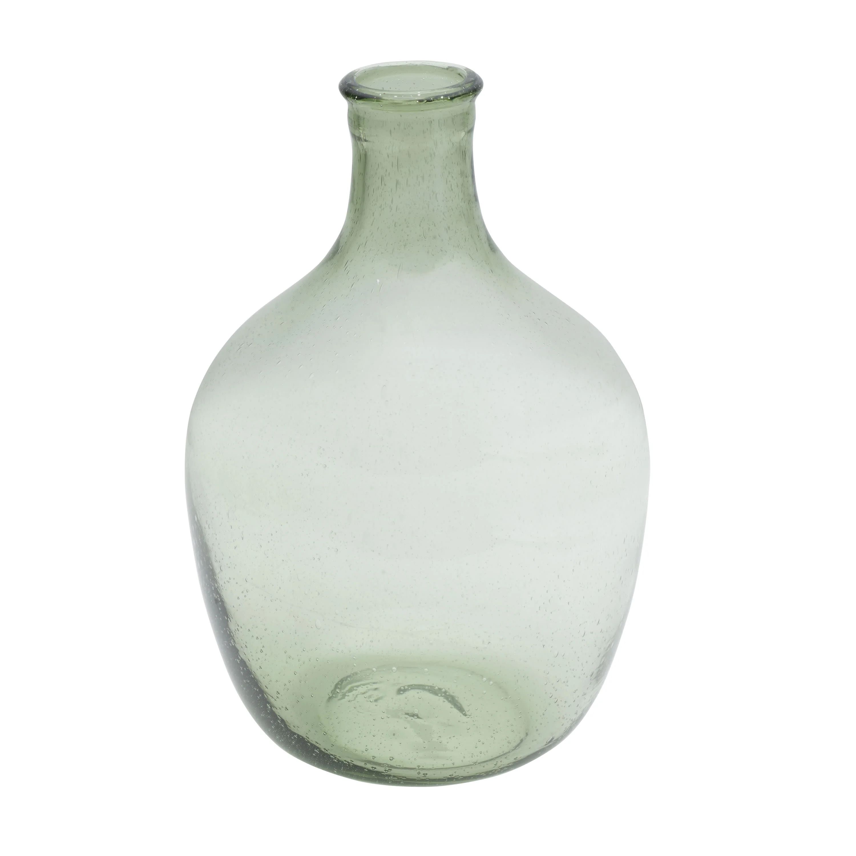 Elements 12-inch Green Glass Bulb Decorative Vase - Walmart.com | Walmart (US)
