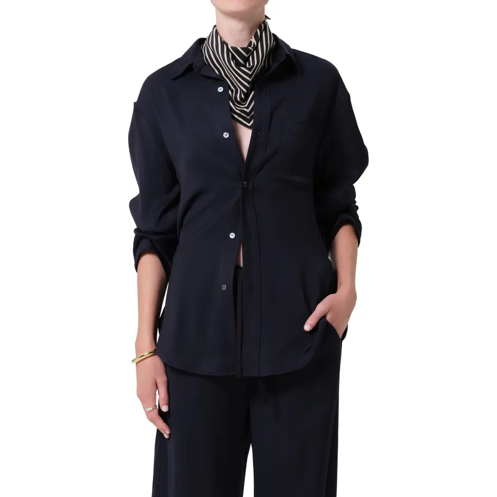 Citizens of Humanity Kayla Oversize Button-Up Shirt in Navy at Nordstrom, Size X-Small | Nordstrom