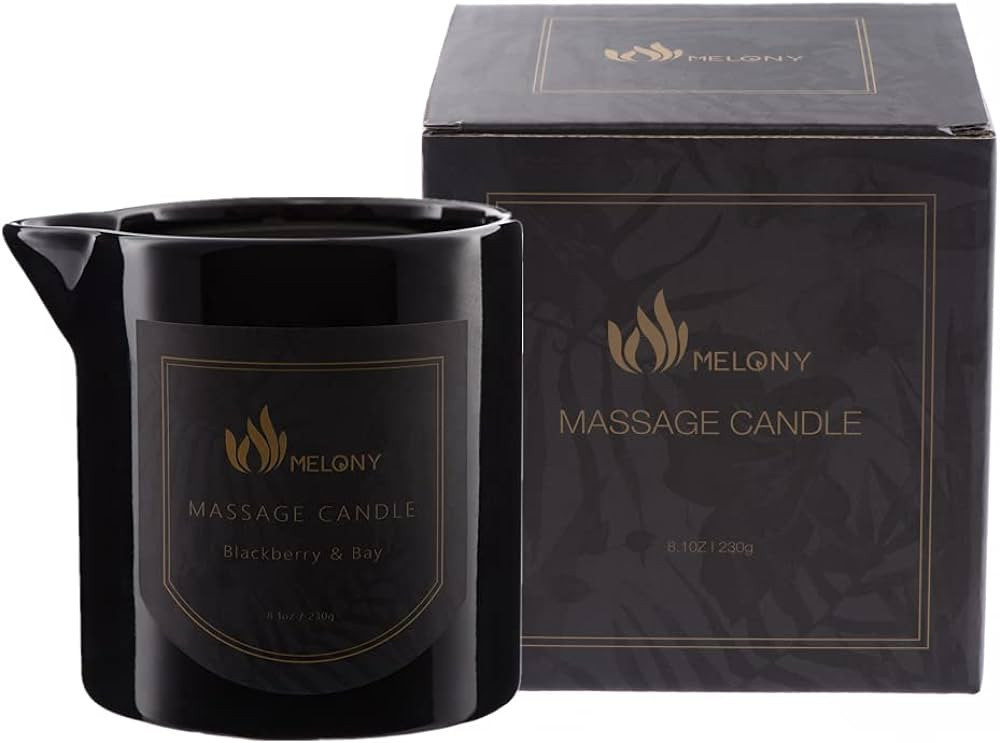 MELONY Massage Oil Candle for Pure Relaxation- 8.1 oz- Moisturizing Essential Oil Body Massage Ca... | Amazon (US)