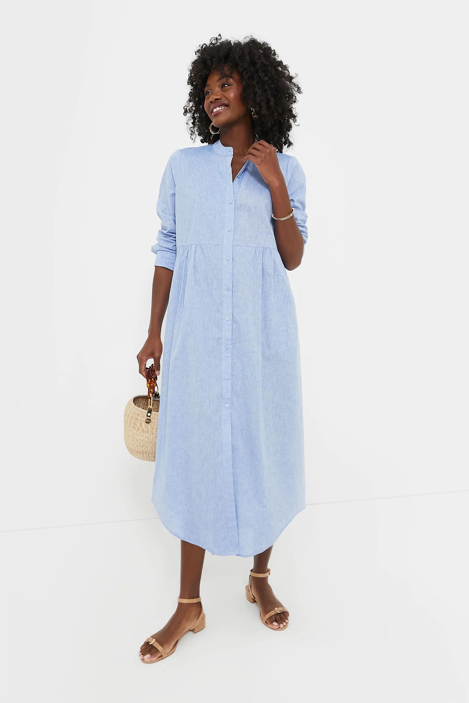 Chambray Linen Lydell Maxi Dress | Tuckernuck (US)