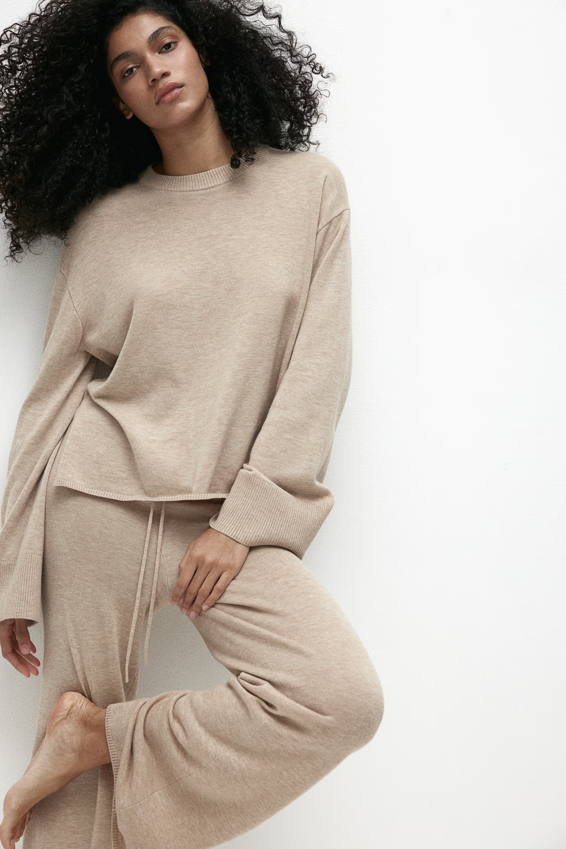 Cashmere-blend jumper - Light beige marl - Ladies | H&M GB | H&M (UK, MY, IN, SG, PH, TW, HK)