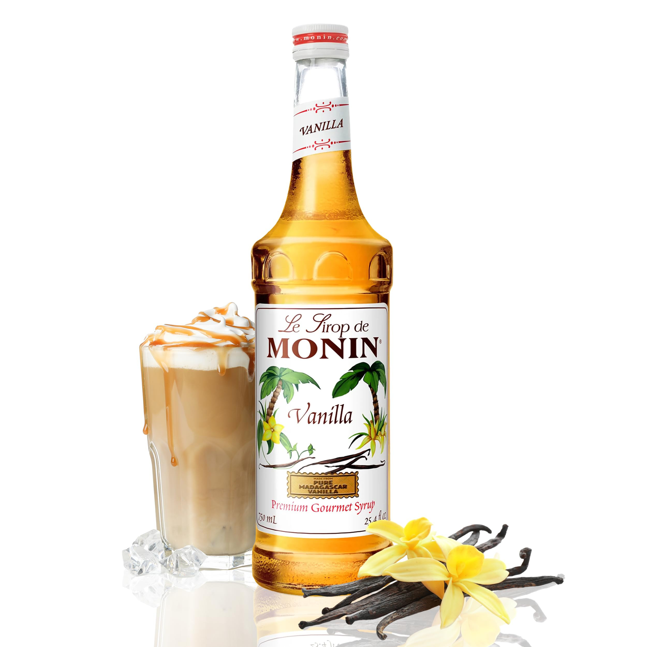 Monin - Vanilla Syrup | Pure & Rare Madagascar Vanilla, Premium Syrup for Coffee, Lattes & More |... | Amazon (US)