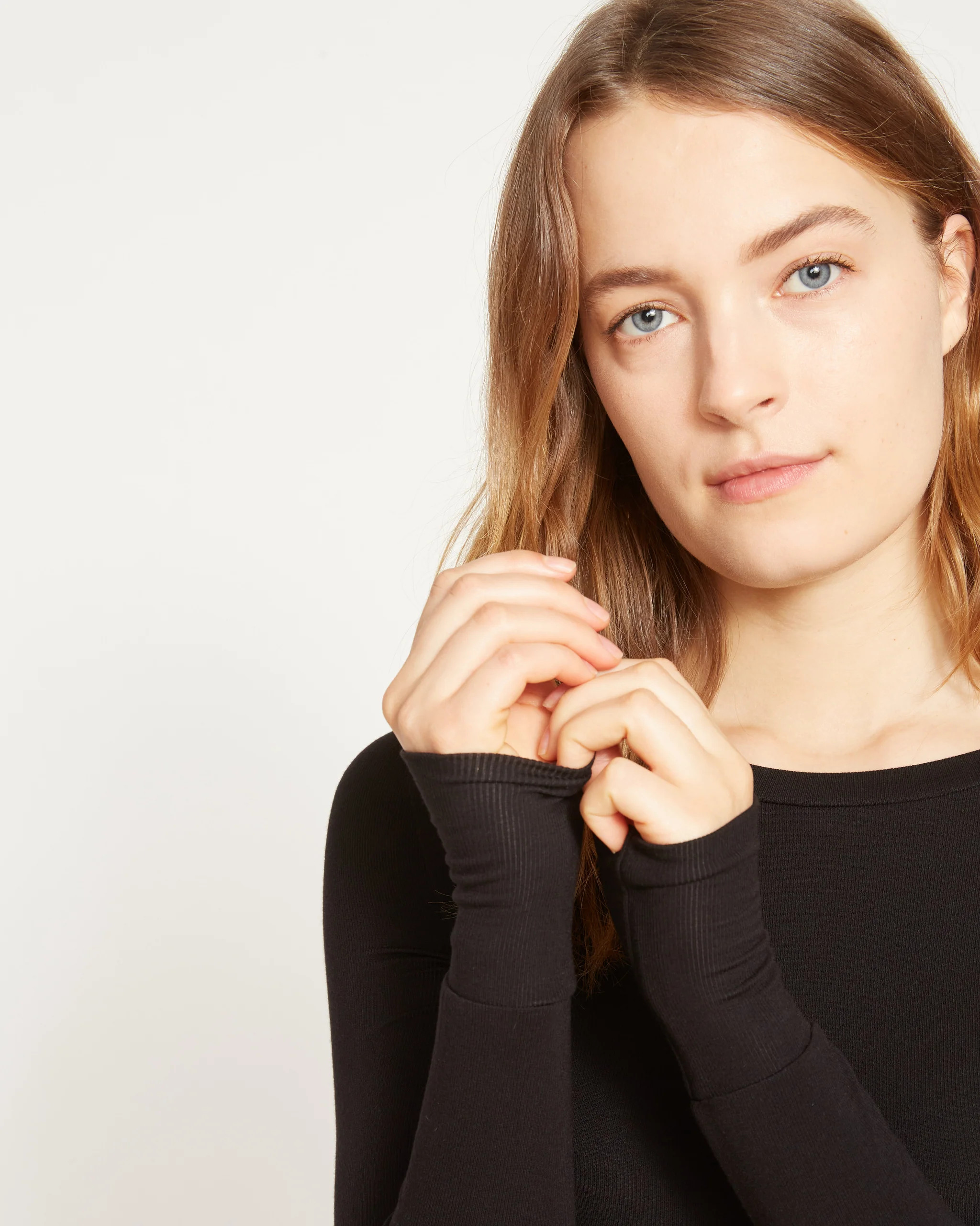 Foundation Long Sleeve Crew Neck Tee - Black | Universal Standard