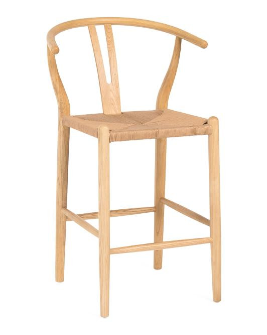 24x20x38 Solid Elm Wood Frame Ventana Counter Stool | TJ Maxx