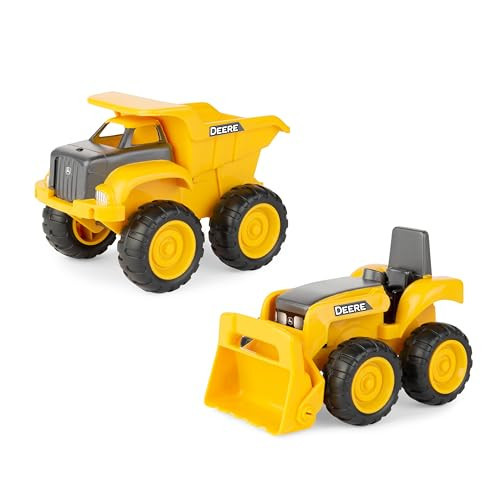John Deere Vehicle Set - Includes Dump Truck Toy and Tractor Toy with Loader - Kids Outdoor Toys - Kids Construction Toys and Sandbox Toys - Yellow - 6 Inches - 2 Count - Ages 18 Months and Up | Amazon (US)