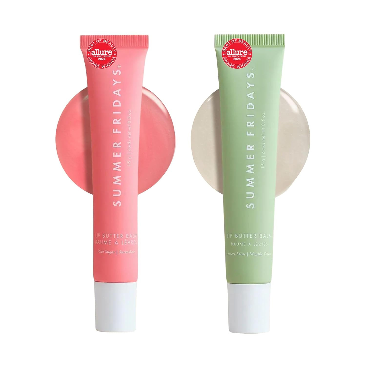 Summer Fridays Pink Sugar Mint Lip Butter Balm Duo- Lip Butter Balm Pink Sugar + Lip Butter Balm Sweet Mint | Amazon (US)