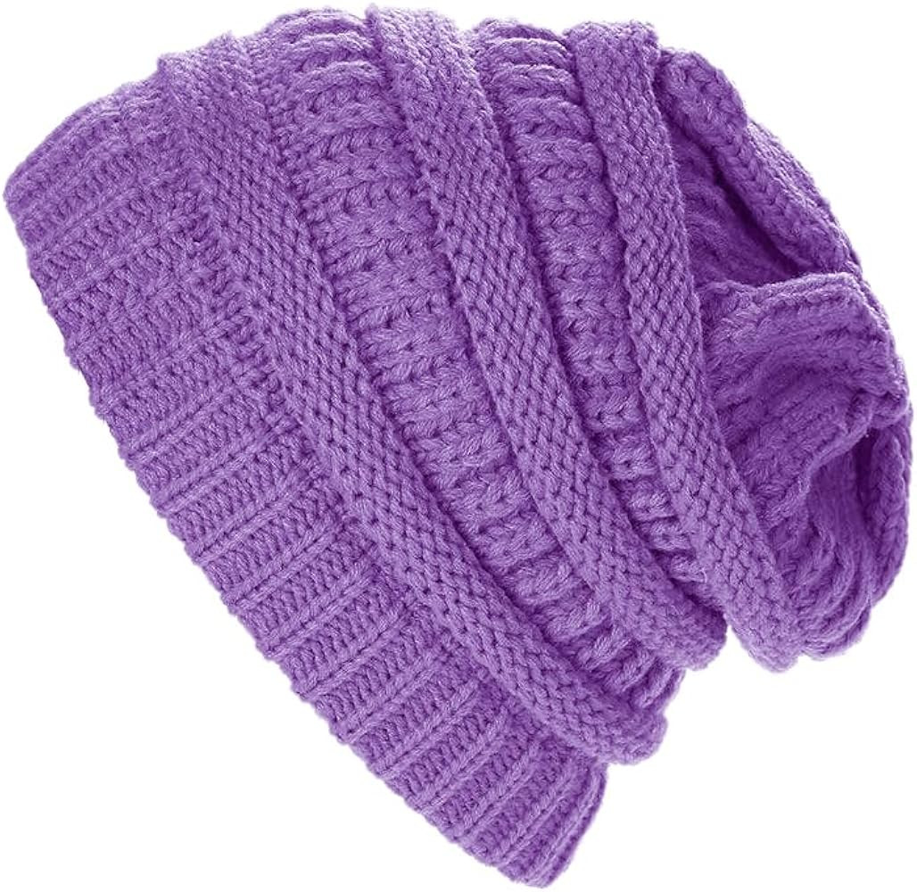 Women's Men's Knitted Beanie Hat Skull Thick Fleece Lined Winter Cap | Amazon (US)