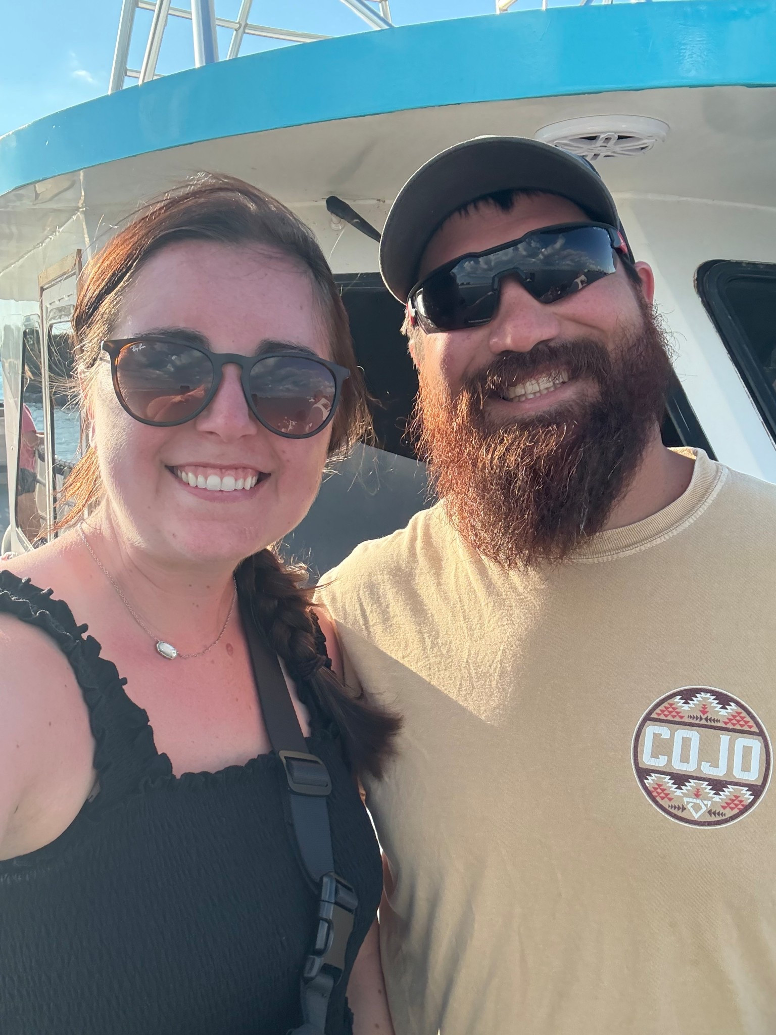 Dolphin cruise with my hubby 🐬🫶🏻

Beach outfit, romper, sunglasses, necklace, belt bag
