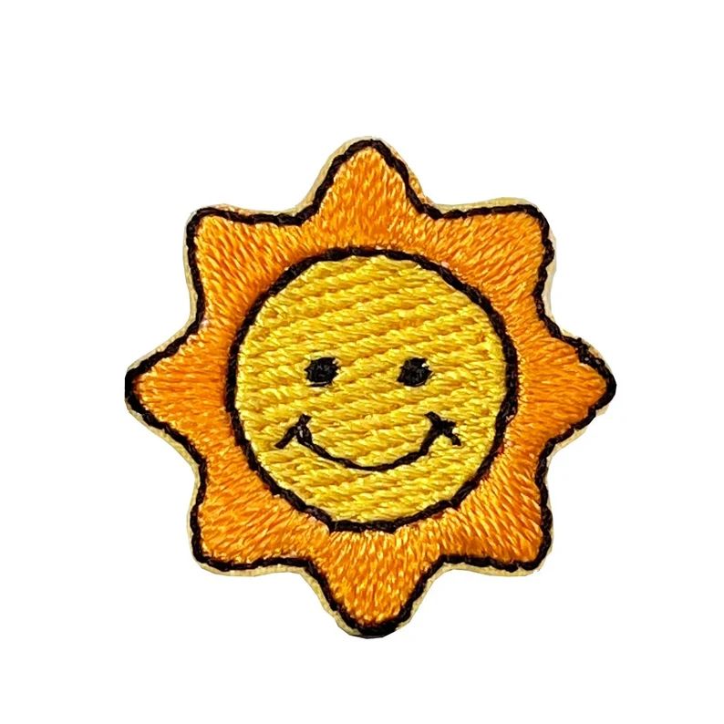 Mini Sun Embroidered Iron on Patch - Etsy | Etsy (US)