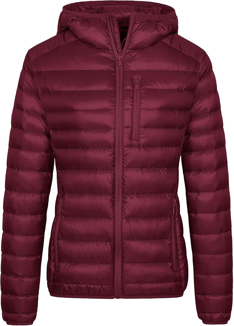 Wantdo Women's Packable Down Jacket Lightweight Puffer Jacket Hooded Winter Coat | Amazon (US)