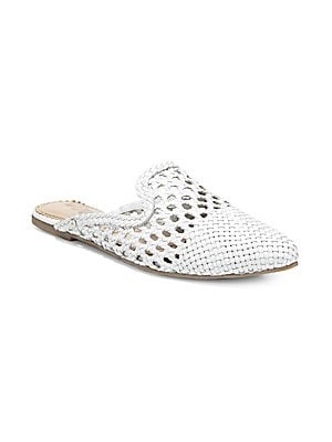 Navya Woven Leather Mules | Saks Fifth Avenue OFF 5TH