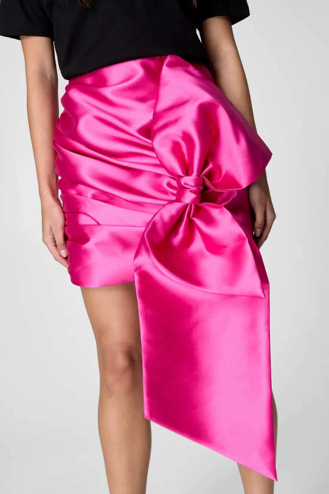 Satin Twill Oversized Bow Mini Skirt | boohoo (US & Canada)