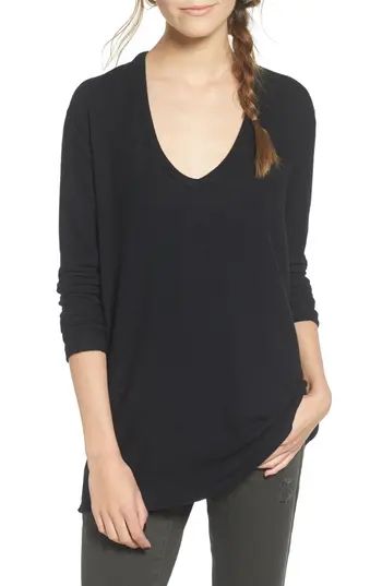 Women's Bp. V-Neck Long Sleeve Sweater, Size XX-Small - Black | Nordstrom