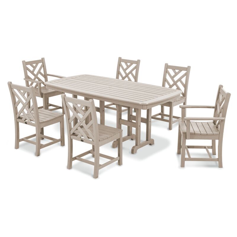 Chippendale 7-Pc Dining Set, Sand | One Kings Lane