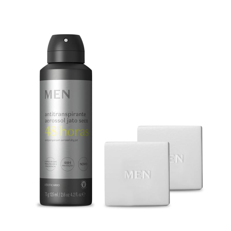 Combo Presente MEN: Sabonete em Barra 90g + Desodorante Aerossol 75g | oBoticario (BR)