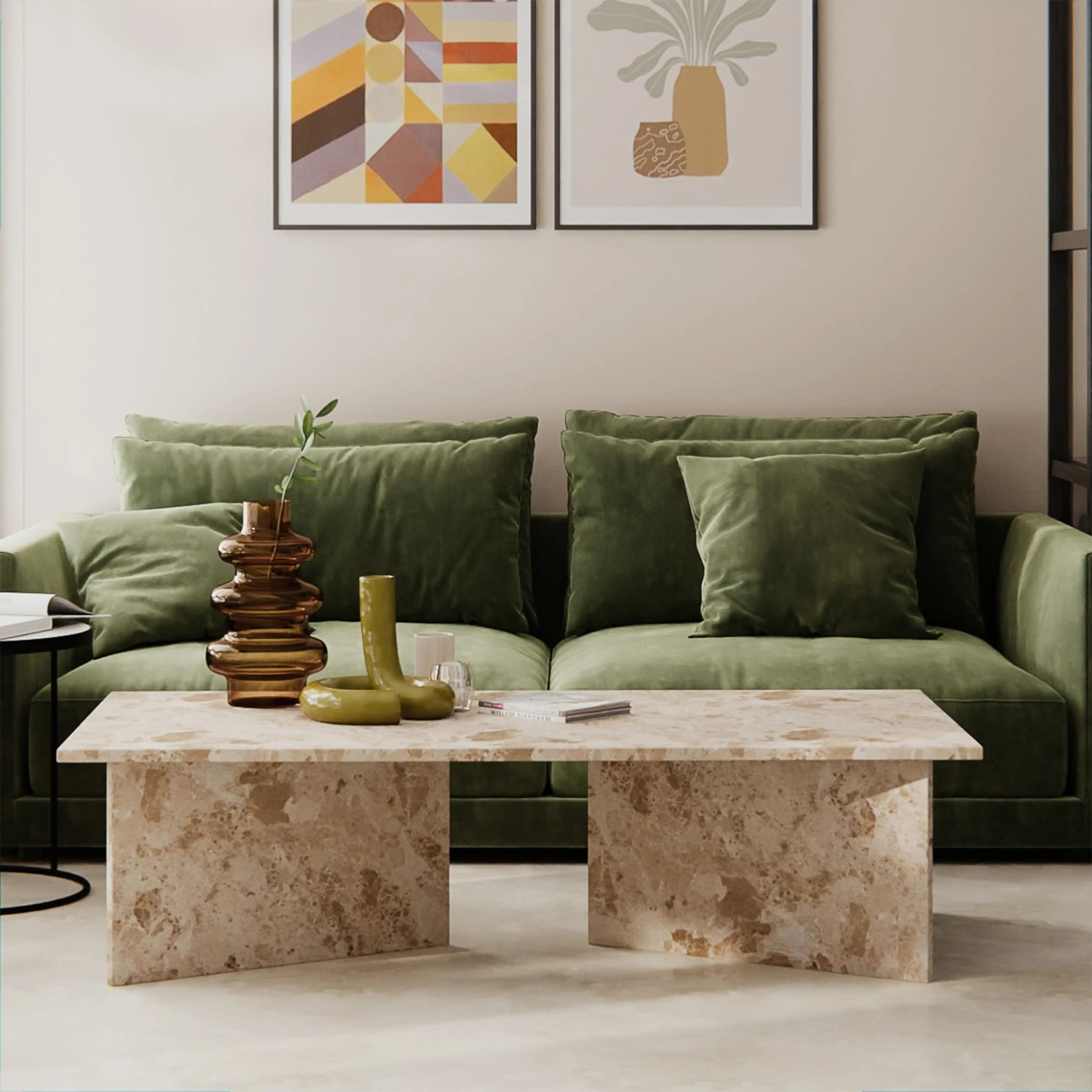Vega Rectangle Coffee Table | Latte Marble | Cult Furniture UK