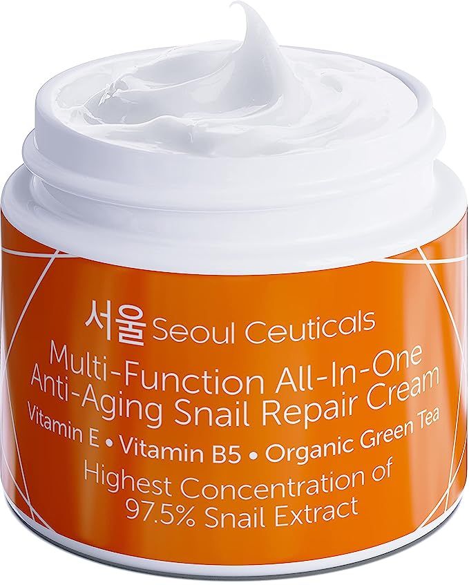 SeoulCeuticals Korean Skin Care 97.5% Snail Mucin Moisturizer Cream - K Beauty Skincare Day & Nig... | Amazon (US)