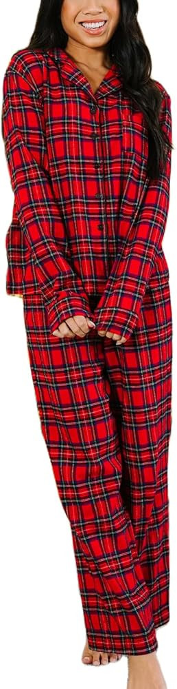 KMBANGI Women 2 Piece Lounge Y2k Pajamas Set Long Sleeve Button Down Shirt Wide Leg Pants Striped... | Amazon (US)