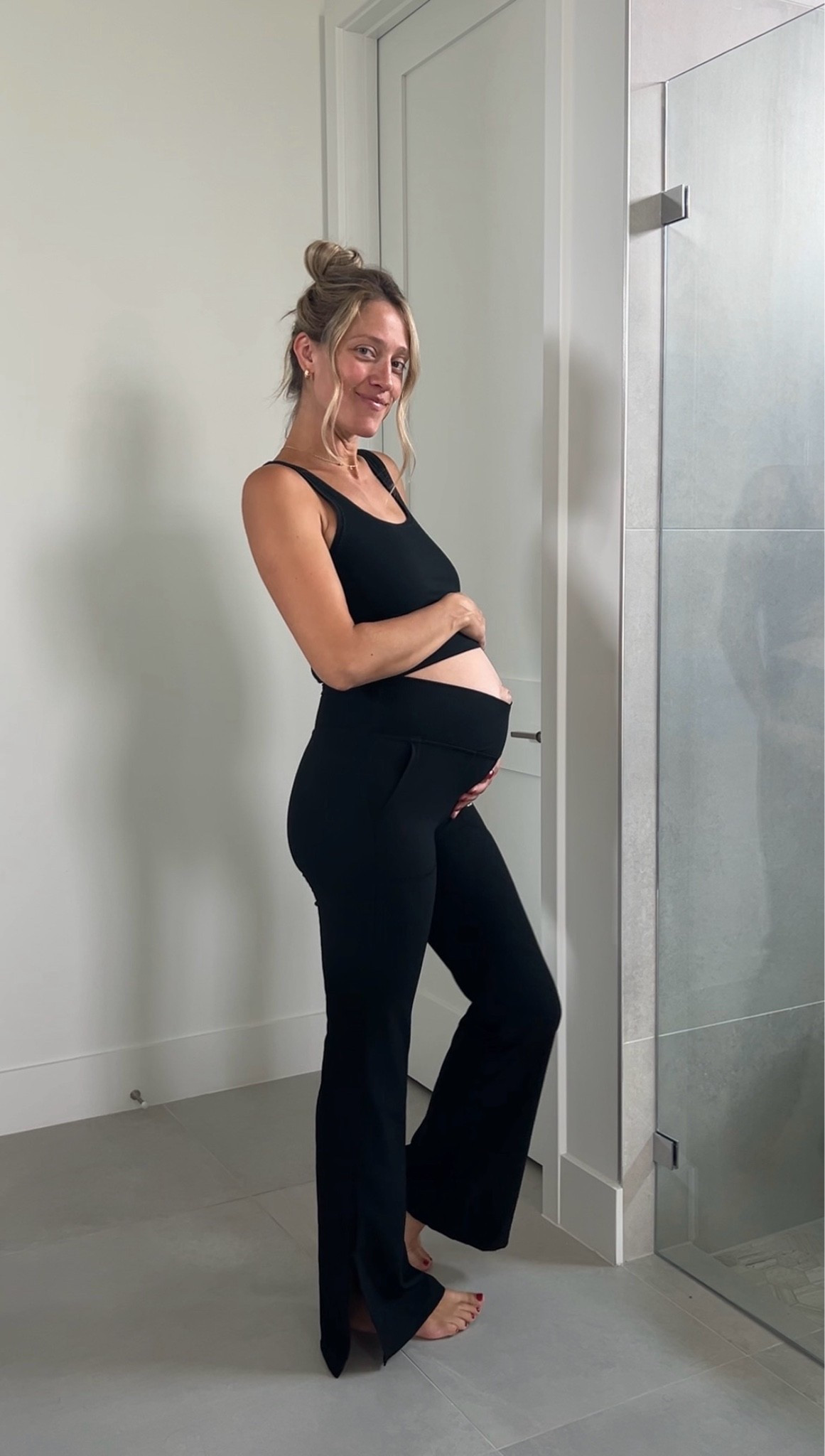 These pants! In a small. Maternity but deffff will work after bc of the V waist.

#LTKootd #LTKmomlife #LTKBump