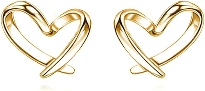Reffeer Solid 925 Sterling Silver Tiny Heart Stud Earrings for Women Teen Girls Love Heart Stud E... | Amazon (US)